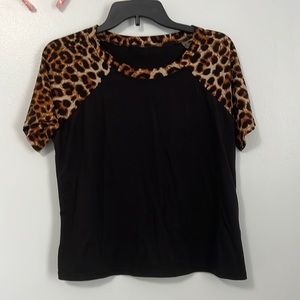 Black leopard print top by SHEIN